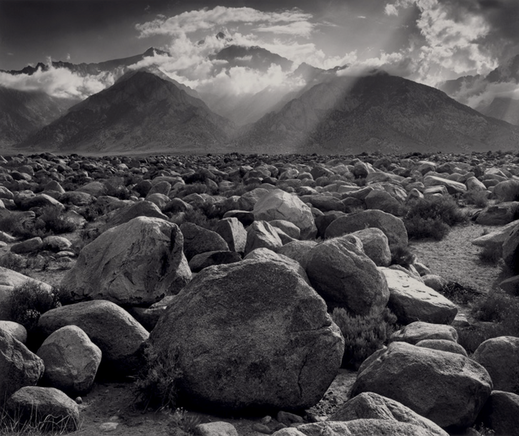 Mount Williamson, Sierra Nevada, from Manzanar, CA, 1944 - Ansel Adams